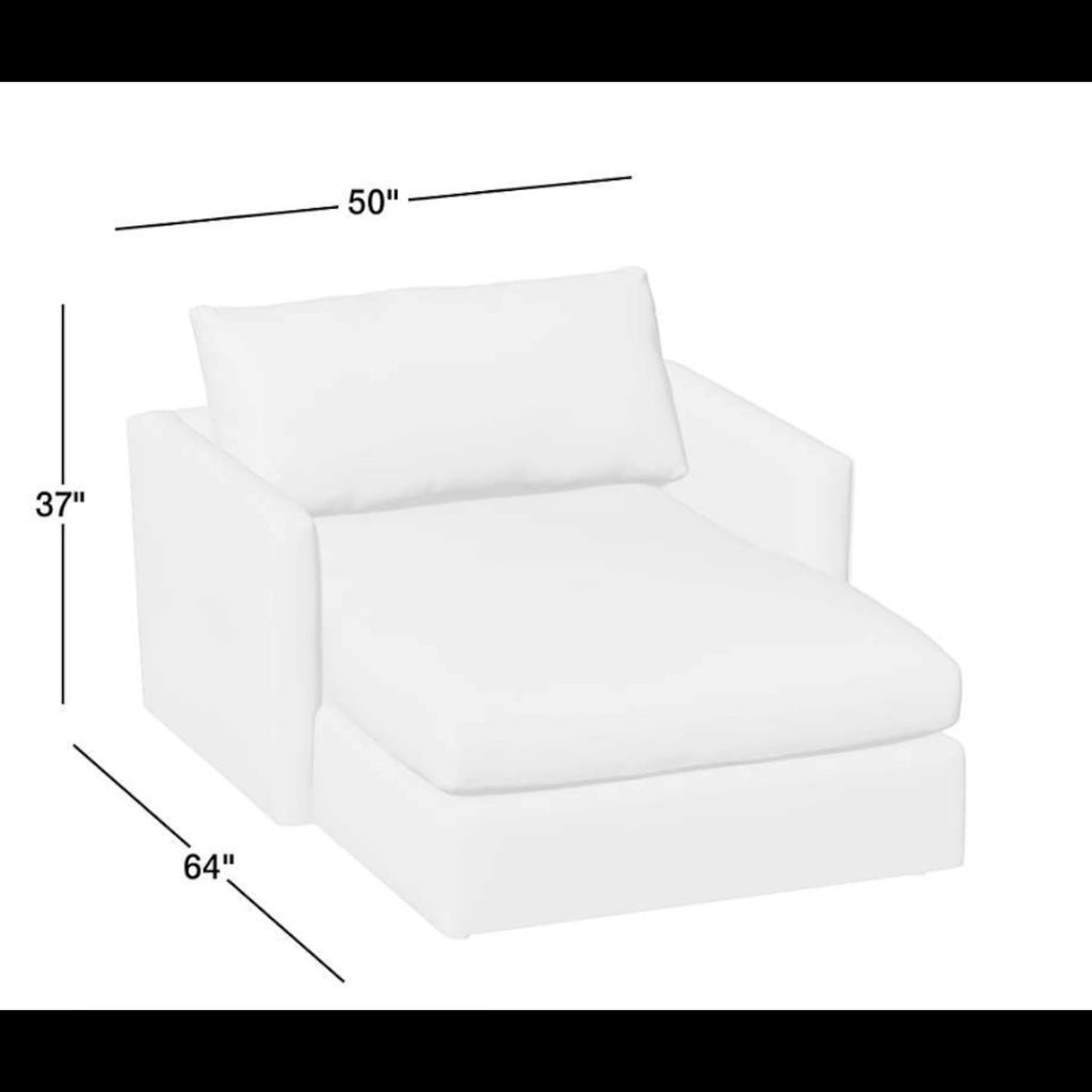 Crate & Barrel Lounge Deep Chaise Lounge, Down Blend in Camel Covet, Velvet