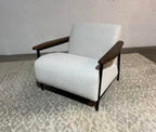 Burrow Palmer Chair - Champagne, Performance Boucle Burrow with Walnut Arms