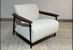 Burrow Palmer Chair - Champagne, Performance Boucle Burrow with Walnut Arms