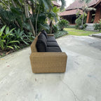 Crate & Barrel Abaco Modular All-Weather Wicker Outdoor Sofa Sectional with Graphite Sunbrella ® Cushion
