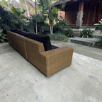 Crate & Barrel Abaco Modular All-Weather Wicker Outdoor Sofa Sectional with Graphite Sunbrella ® Cushion