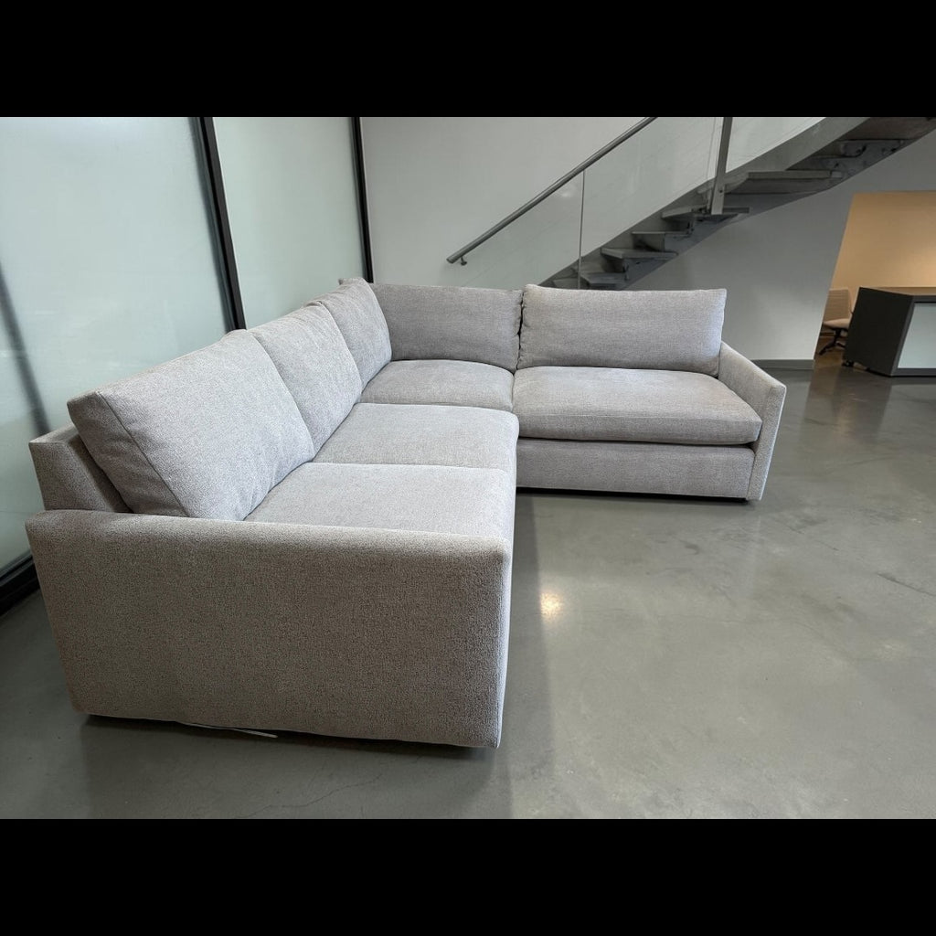 Arhaus Kipton 108” Slim Arm L Shape Corner Sectional Sofa in Nomad Snow