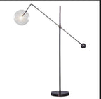 Restoration Hardware Glass Globe Mobile Lever Task Floor Lamp in Gun Metal Black