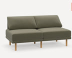 Burrow Range 2- Piece Open Sofa in Performance Moss Green Flatweave