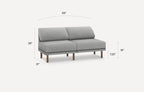 Burrow Range 2- Piece Open Sofa in Performance Moss Green Flatweave