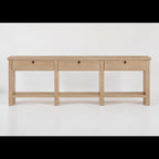 Pottery Barn Modern Farmhouse 90” Console w/ 3 Drawers in Oak Fog