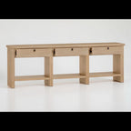 Pottery Barn Modern Farmhouse 90” Console w/ 3 Drawers in Oak Fog