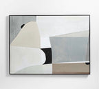 Crate & Barrel Composition of Neutrals" Reproduction 75"x55" Framed Wall Art Print