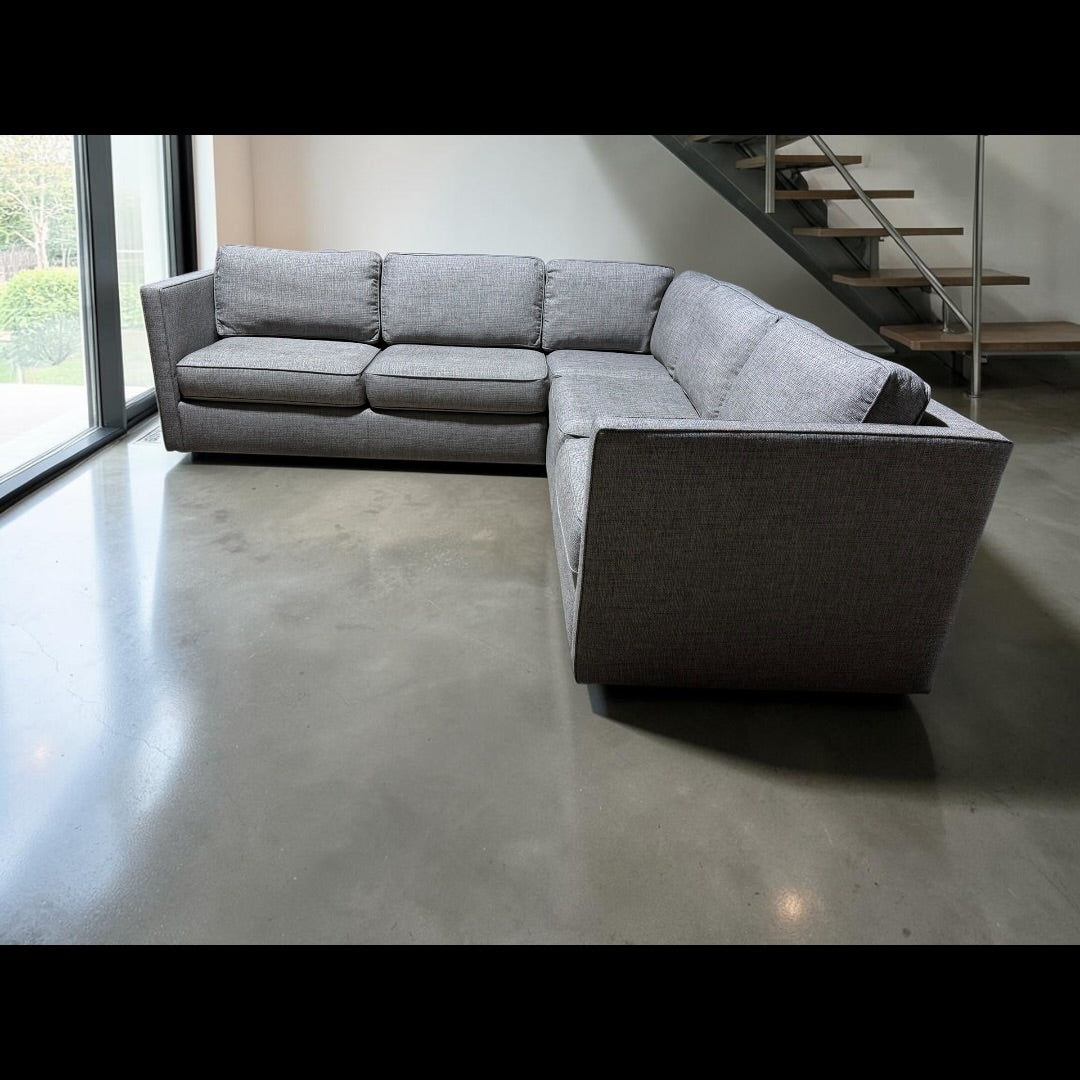 Room & Board Linger 103” 3 Piece L Shape Sectional, Derry Charcoal