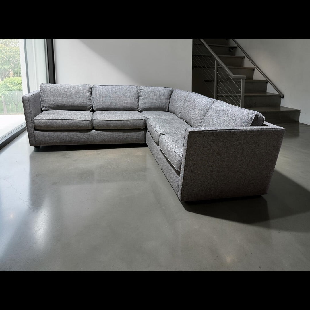 Room & Board Linger 103” 3 Piece L Shape Sectional, Derry Charcoal
