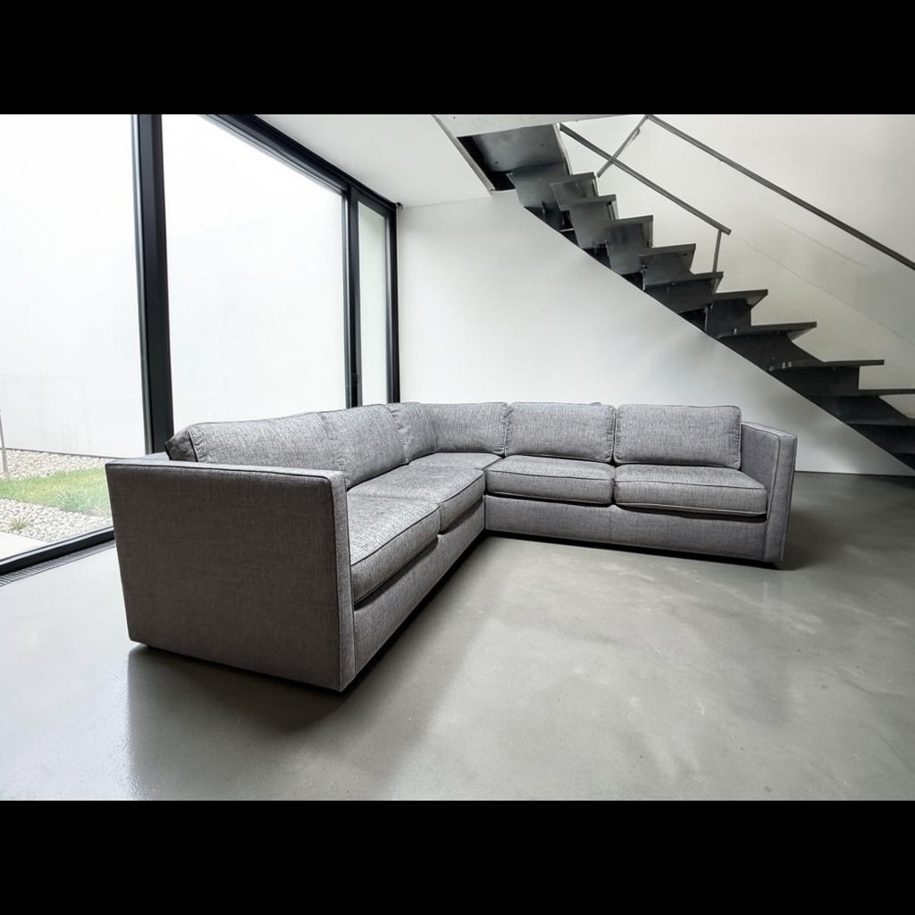 Room & Board Linger 103” 3 Piece L Shape Sectional, Derry Charcoal