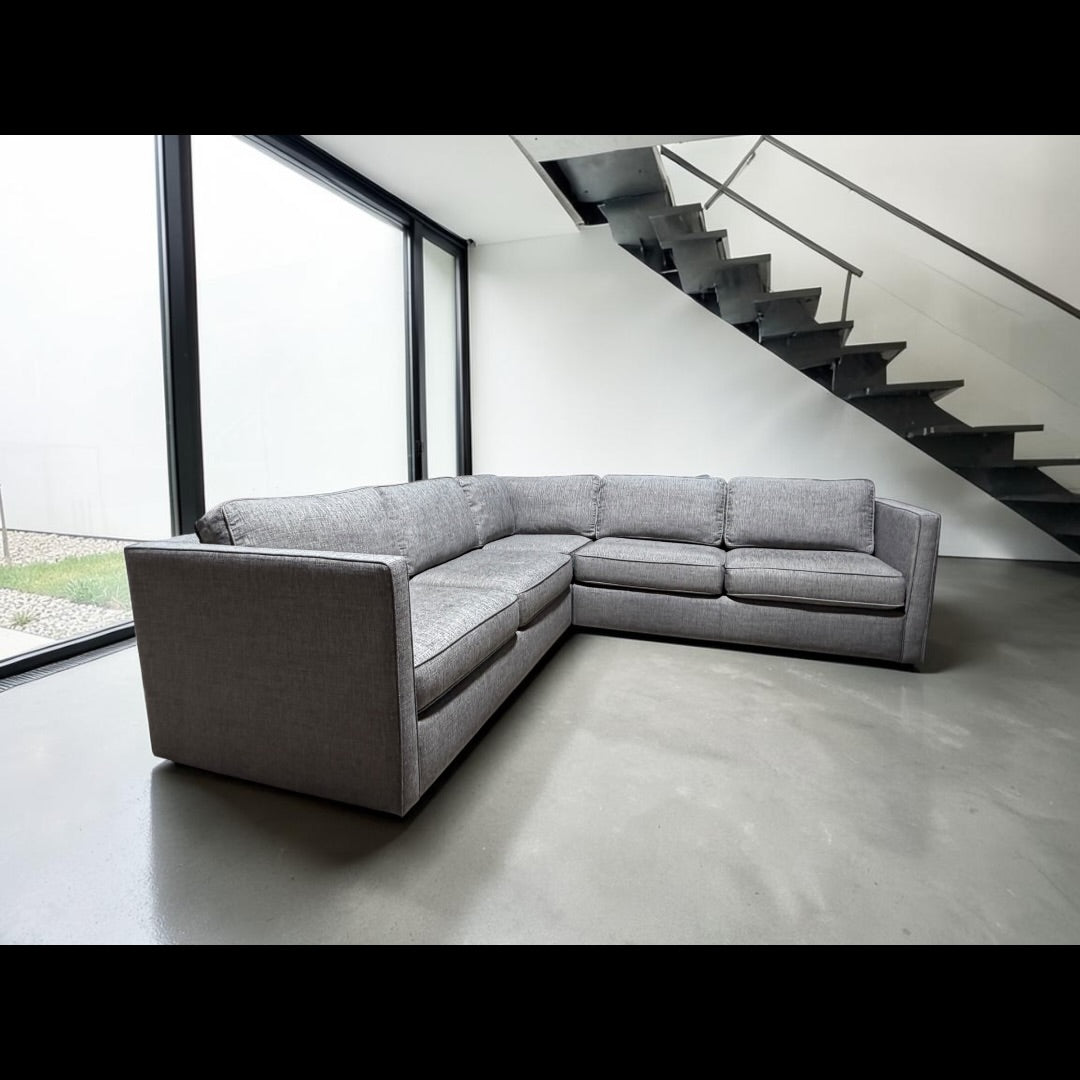 Room & Board Linger 103” 3 Piece L Shape Sectional, Derry Charcoal