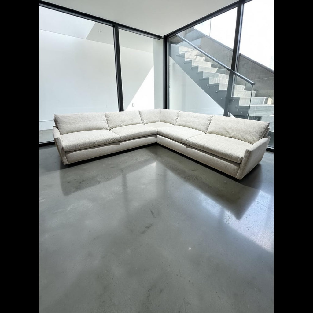 Arhaus Kipton 129” Slim Arm 3 Piece Corner Sectional Sofa in Nomad Snow