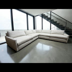 Arhaus Kipton 129” Slim Arm 3 Piece Corner Sectional Sofa in Nomad Snow