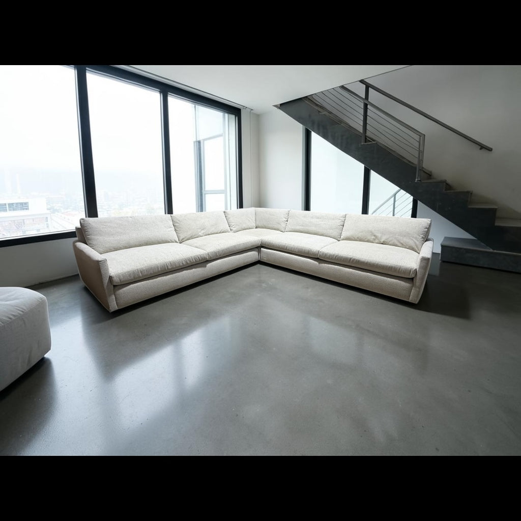 Arhaus Kipton 129” Slim Arm 3 Piece Corner Sectional Sofa in Nomad Snow