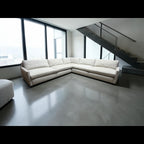 Arhaus Kipton 129” Slim Arm 3 Piece Corner Sectional Sofa in Nomad Snow