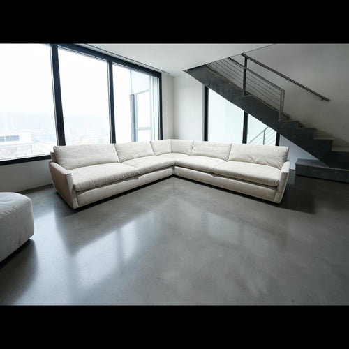 Arhaus Kipton 129” Slim Arm 3 Piece Corner Sectional Sofa in Nomad Snow