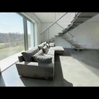 West Elm Harmony 2-Piece Sofa Chaise Sectional in Mineral Gray Distressed Velvet