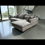 West Elm Harmony 2-Piece Sofa Chaise Sectional in Mineral Gray Distressed Velvet