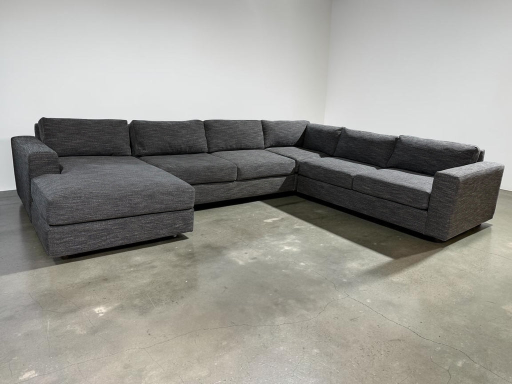 West Elm Urban 143” 4-Piece, U Shape Sofa Chaise Sectional in Galaxy Charcoal