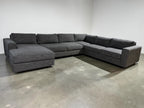 West Elm Urban 143” 4-Piece, U Shape Sofa Chaise Sectional in Galaxy Charcoal