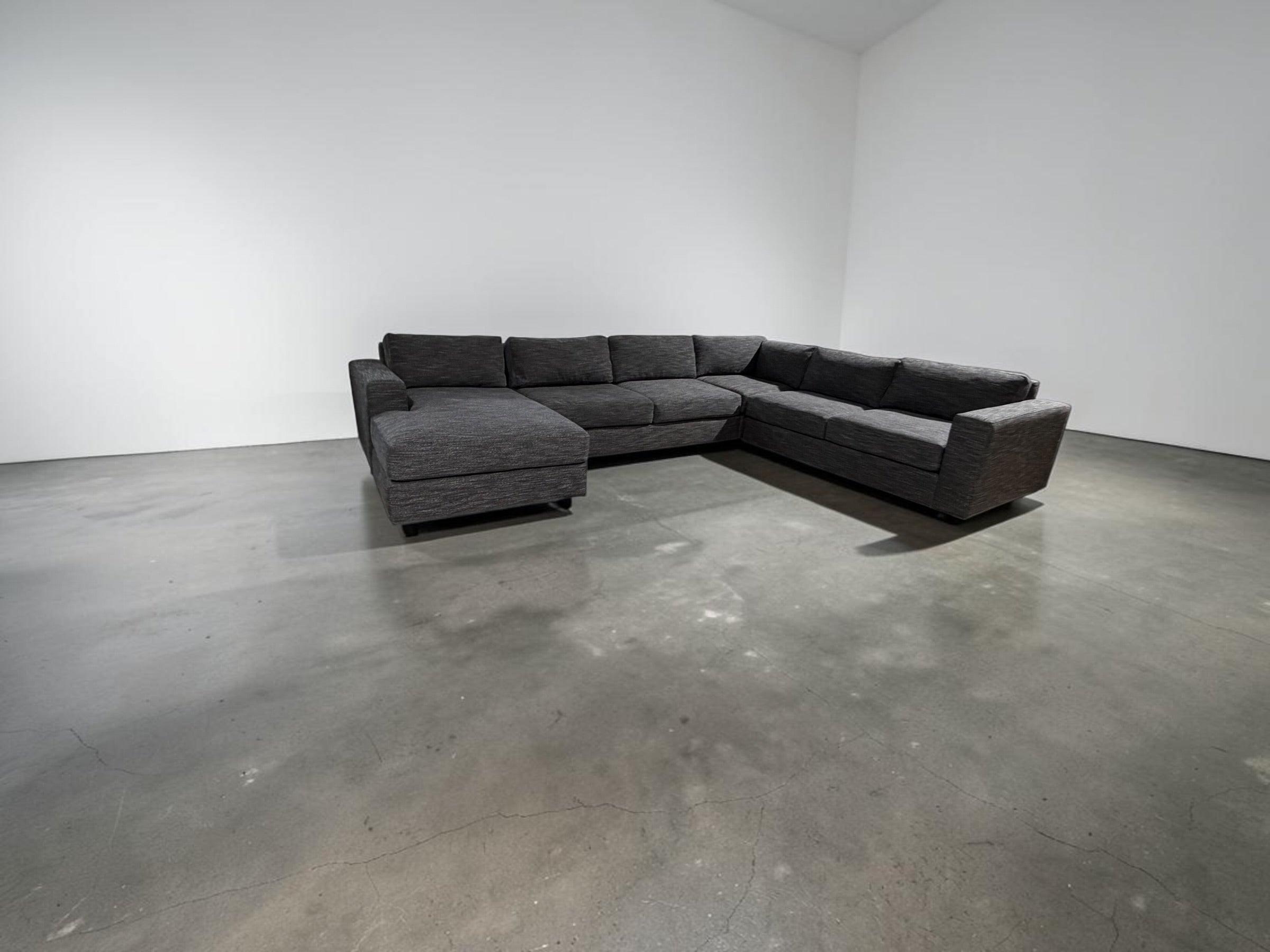 West Elm Urban 143” 4-Piece, U Shape Sofa Chaise Sectional in Galaxy Charcoal