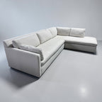 West Elm Marin 114” 2-Piece Bumper Chaise Sectional, Down Blend Cushions in Alabaster, Performance Basketweave