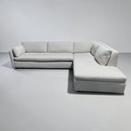 West Elm Marin 114” 2-Piece Bumper Chaise Sectional, Down Blend Cushions in Alabaster, Performance Basketweave
