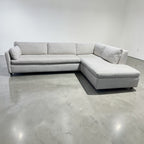 West Elm Marin 114” 2-Piece Bumper Chaise Sectional, Down Blend Cushions in Alabaster, Performance Basketweave