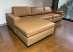 Albany Park Barton Sofa Chaise 2 Piece Sectional Sofa in Camel Tan Vegan Leather
