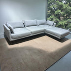 West Elm Modular Sofa Reversible Chaise Sectional Sofa in Performance Textured Linen Weave