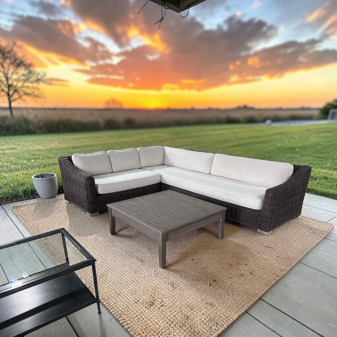 Restoration Hardware RH Provence Left Arm L Shape Outdoor Sectional Sofa, Performance Linen Weave