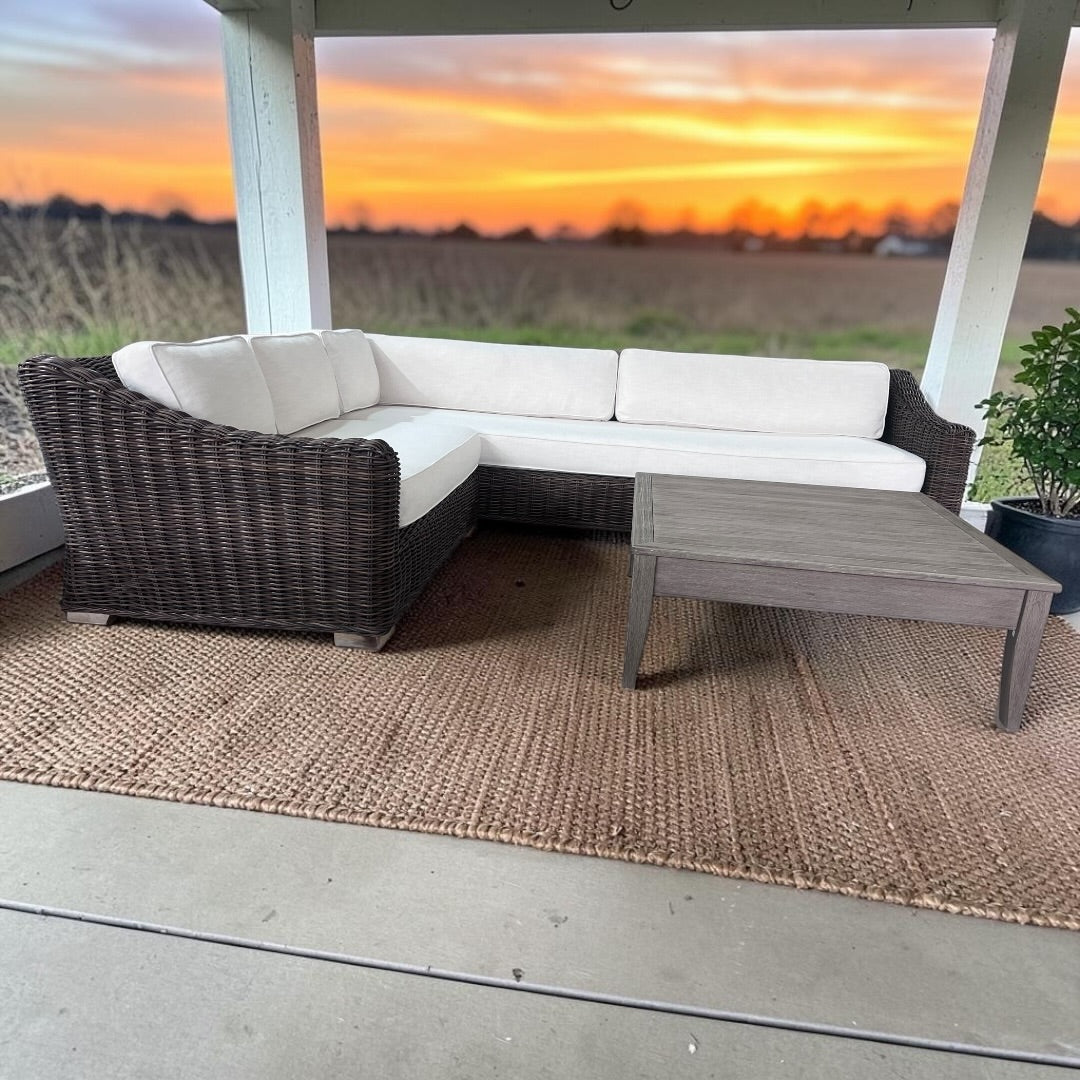 Restoration Hardware RH Provence Left Arm L Shape Outdoor Sectional Sofa, Performance Linen Weave