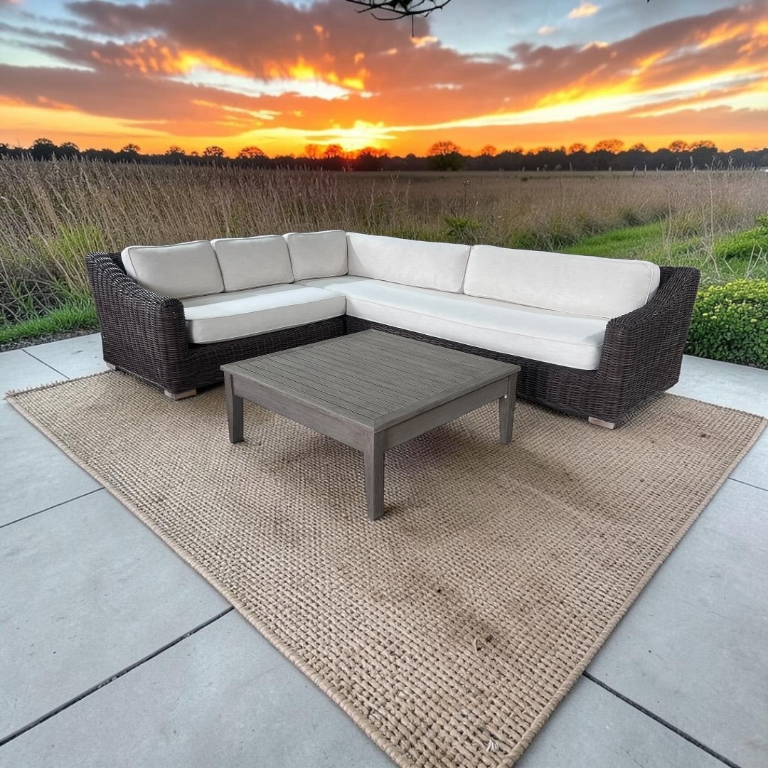 Restoration Hardware RH Provence Left Arm L Shape Outdoor Sectional Sofa, Performance Linen Weave