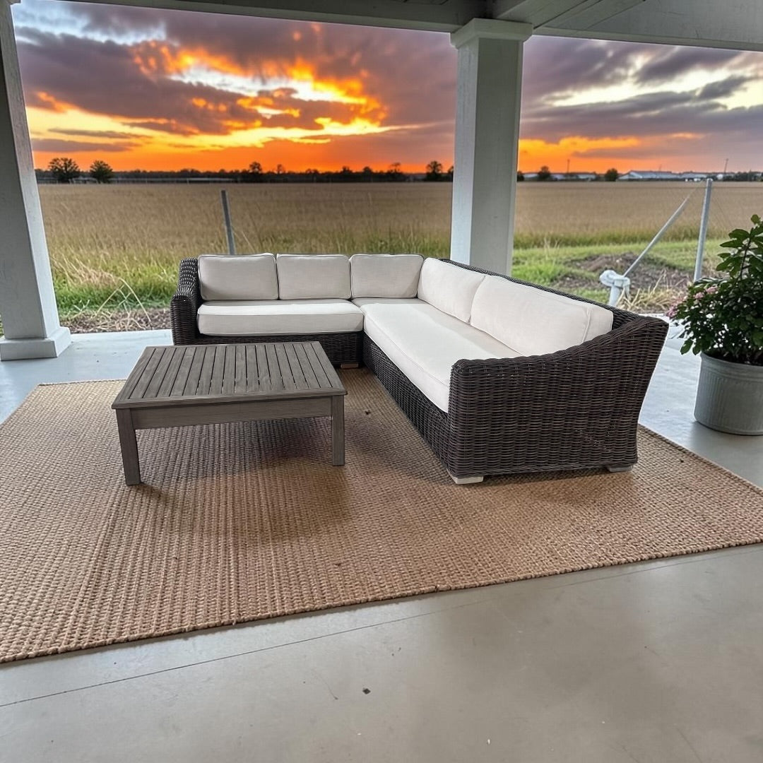 Restoration Hardware RH Provence Left Arm L Shape Outdoor Sectional Sofa, Performance Linen Weave