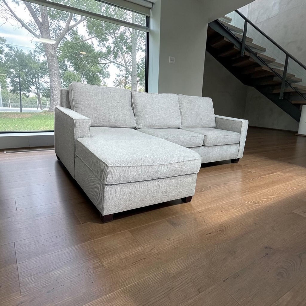West Elm Henry 101” 2-Piece Chaise Sectional in Performance Twill Gravel