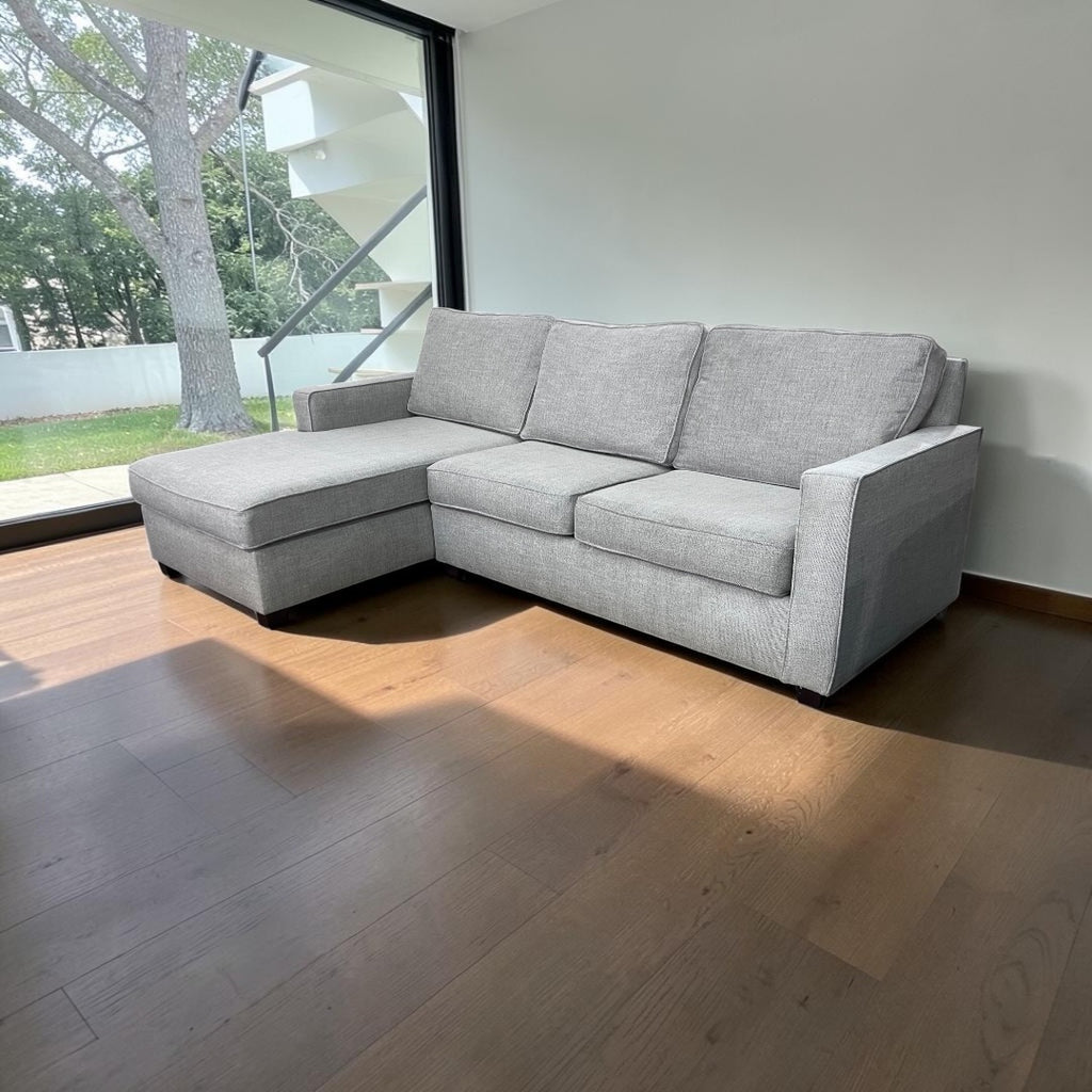 West Elm Henry 101” 2-Piece Chaise Sectional in Performance Twill Gravel