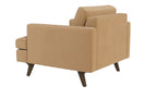 Albany Park Lido Arm Chair in Camel Tan Performance Velvet with Walnut Legs