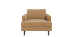 Albany Park Lido Arm Chair in Camel Tan Performance Velvet with Walnut Legs