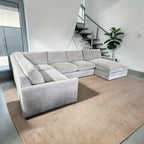 Arhaus Kipton U shape Slim Arm 3 Piece U Shape Sofa Chaise Sectional with Heavy Down Blend Cushions in Nomad Snow