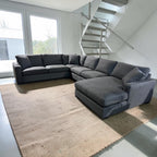 Room &amp; Board Metro 146” 4 Piece U Shape Sofa XL Chaise Sectional Down Blend in Performance Gino Charcoal