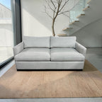 Crate & Barrel Lounge Deep 83” Sofa with Down Blend Cushions in Performance Taft Cement fabric