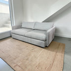 Crate & Barrel Lounge Deep 83” Sofa with Down Blend Cushions in Performance Taft Cement fabric