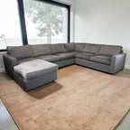 Room & Board York 136” 4 Piece U Shape Sofa Chaise Sectional Down Blend, Performance Dawson Cement