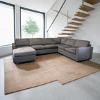 Room & Board York 136” 4 Piece U Shape Sofa Chaise Sectional Down Blend, Performance Dawson Cement