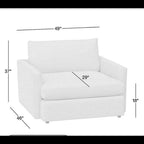 Crate and Barrel Lounge Deep, 49” Chair and a Half, Down Blend Cushions in Taft Cement