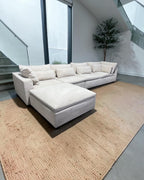 West Elm Harmony 122" Modular Sectional Sofa in Almond Microfiber