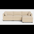 Albany Park Kova Box Cushion 4 Piece L Shape Sofa Sectional in Almond Performance Velvet