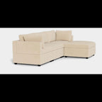 Albany Park Kova Box Cushion 4 Piece L Shape Sofa Sectional in Almond Performance Velvet