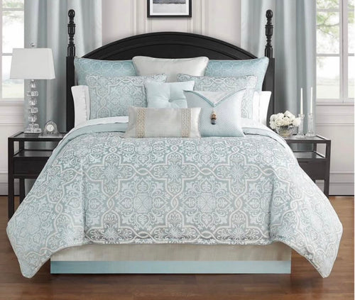 Arezzo No Striped King Comforter (Set of 6) By Waterford Bedding